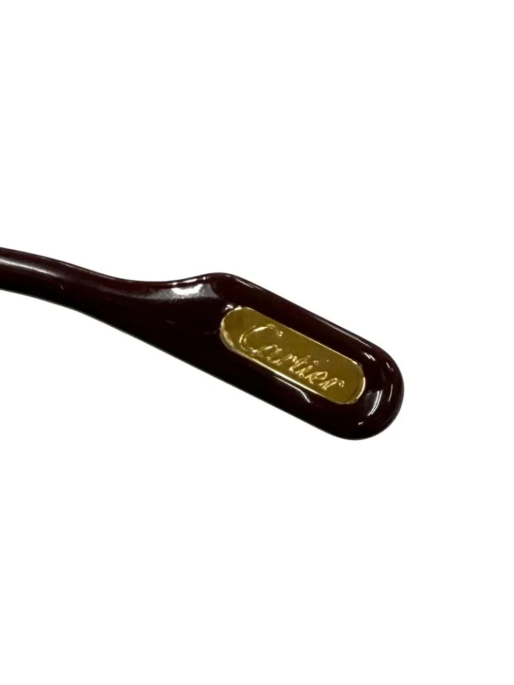 Cartier Vintage Trinity Two Bridge Logo Eyewear Sunglasses Gold Bordeaux